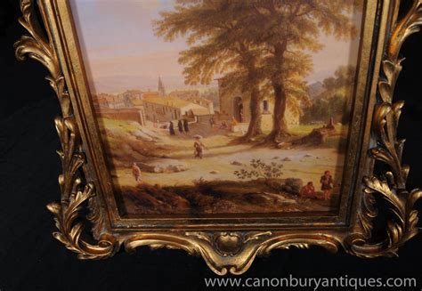 French Provence Oil Painting Rustic Landscape Rococo Frame