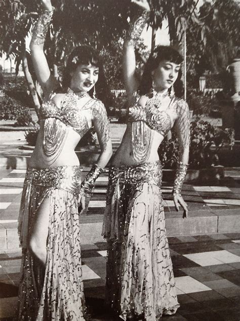 Liz and Lin, Egyptian twins and raks sharqi dancers, circa 1955 Belly