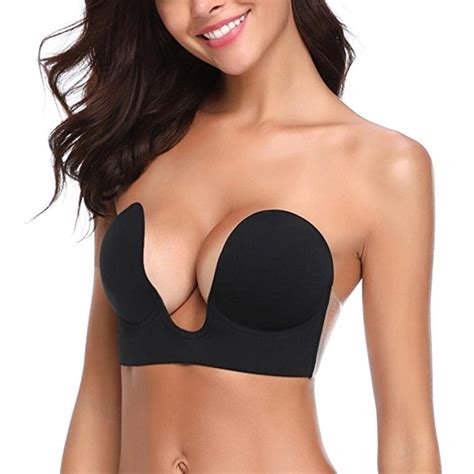 Womens Deep Plunge Convertible V Bra Push Up Max Cleavage Strapless