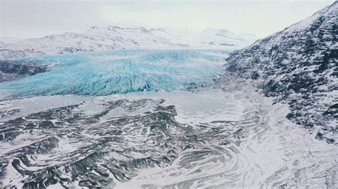 Aerial Drone Shot Of Huge Glacier In Iceland Stock Footage Sbv