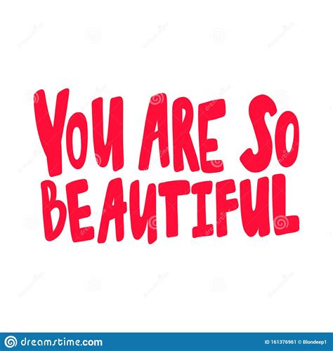 You Are So Beautiful Valentines Day Sticker For Social Media Content Vector Hand Drawn