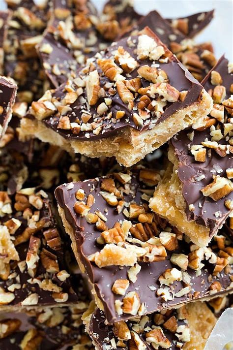 Saltine Toffee Candy With Pecans Brown Eyed Baker