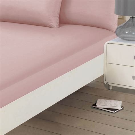 Brentfords Plain Fitted Bed Sheet Blush Pink