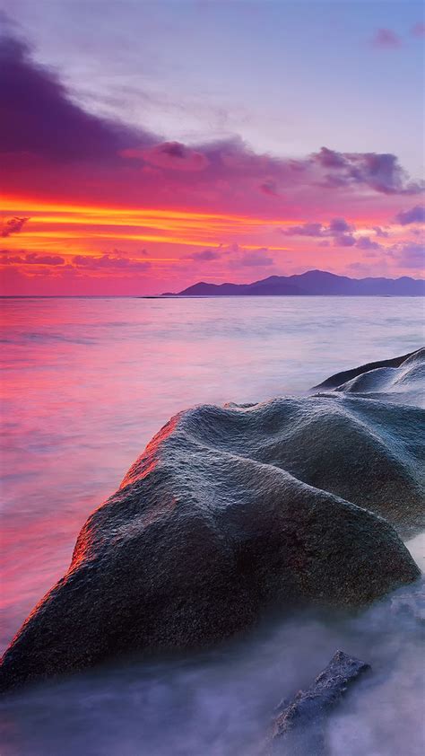 Rocks Beach Sunset Hd Wallpapers And Backgrounds For Iphone