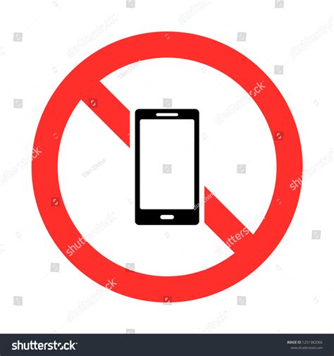 No Cell Phone Icon Vector Stock Vector Royalty Free 1251382066 Shutterstock