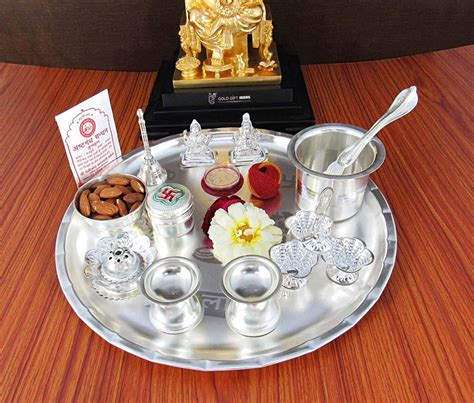 Silver Plated Pooja Thali Set 12 Festival Ethnic Puja Thali Etsy