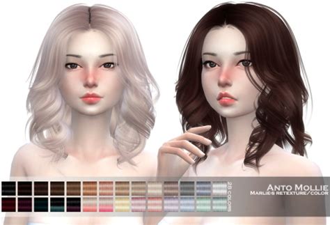 Sims 4 Hairs Marlie S Anto`ss Mollie Hair Retextured