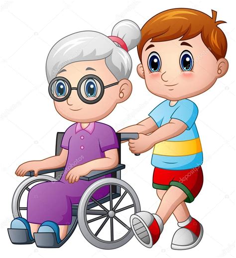 La solidaridad de los vecinos de fuenlabrada y el esfuerzo de iván david vila, que ha pedaleado durante 24 horas por las calles de la localidad, han. Garçon de la bande dessinée avec grand-mère en fauteuil ...