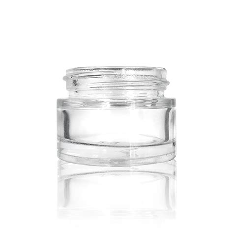 15g Clear Glass Refillable Cosmetic Jars Empty Face Cream Lip Balm Storage Container With Silver