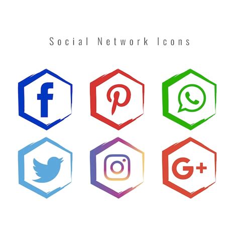 Free Vector Abstract Colorful Social Media Icons Set