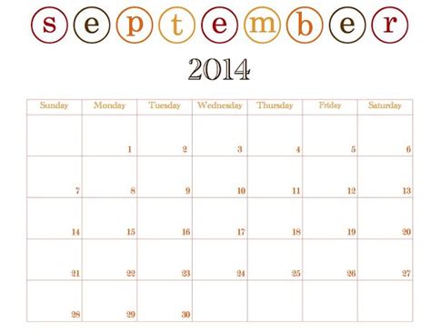 BLISSFUL ROOTS Printable September Calendar September Calendar