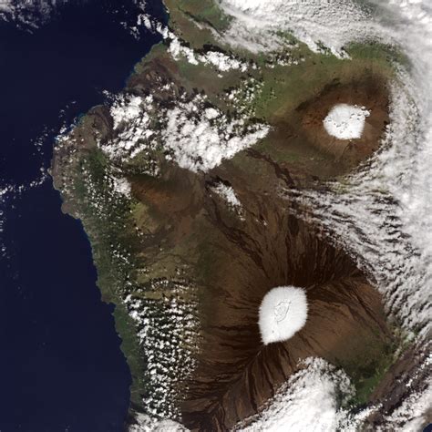 Hawaii Snow Capped Mountains Seen From Space