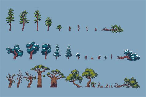 Free Tree Pixel Art Asset Pack Download