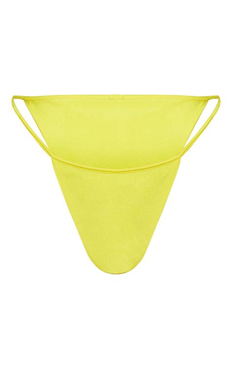 Yellow High Tanga Bikini Bottom Swimwear Prettylittlething Aus
