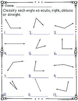 Classifying Angles by Catherine S | Teachers Pay Teachers
