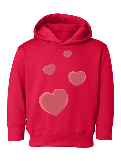 Valentine Toddler Hoodie Red Hearts Hooded Sweatshirt For Kids