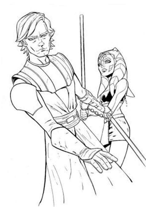 Coloring Pages Ahsoka And Anakin Star War Coloring Page