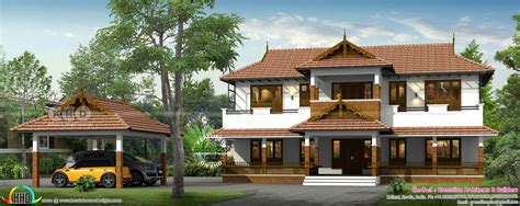 Kerala Traditional House With Detached Car Porch Small House Front