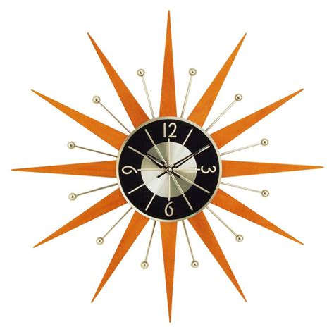 George Nelson Wooden 19375 In Starburst Wall Clock Sunburst Clock