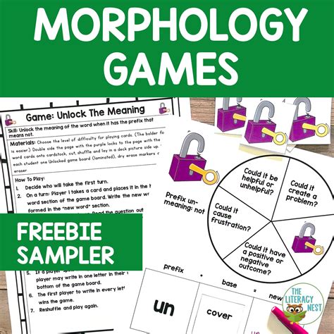 Orton Gillingham Morphology Games Freebie The Literacy Nest