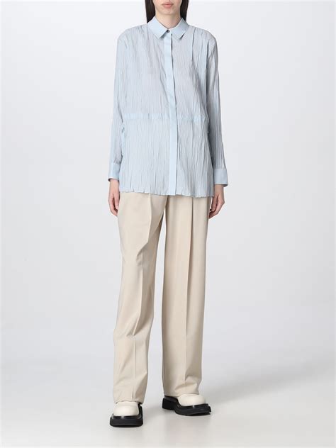 Theory Shirt For Woman Sky Blue Theory Shirt M0605507 Online On