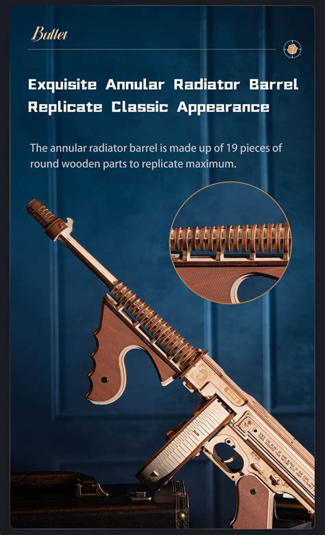 Rokr Thompson Submachine Gun Toy 3d Wooden Puzzle Lqb01 Rokr