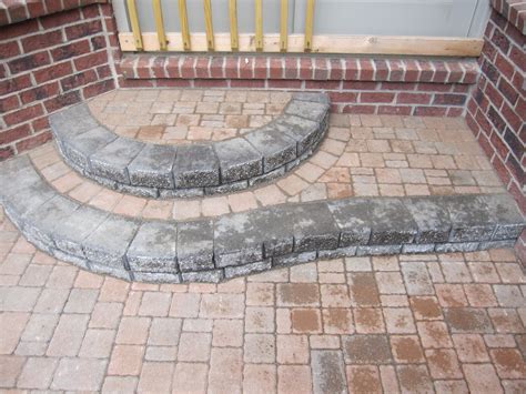 Brick Paver Rounded Steps Outdoor Stone Steps Patio Stairs Patio Steps