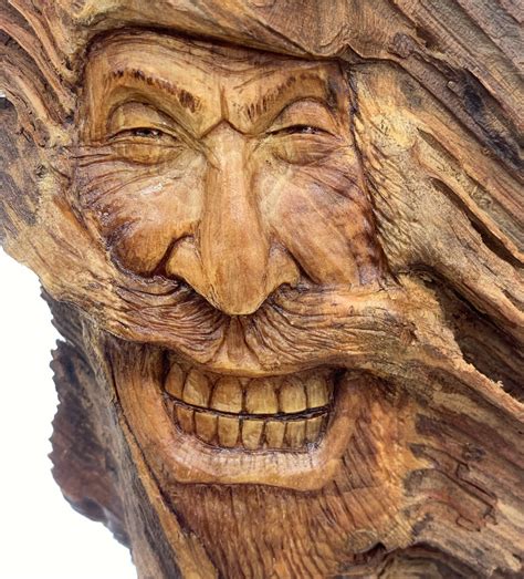 Wood Spirit Carving Wood Wall Art Wood Carving Hand Carved Wood Art