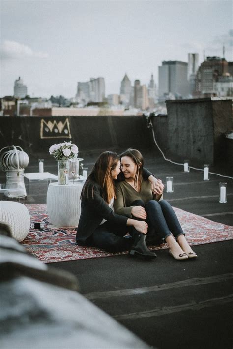 A Surprise Proposal On A Nyc Rooftop Lesbian Couple Lesbian Couples