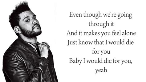 The Weeknd Ft Daft Punk Die For You Lyrics Youtube