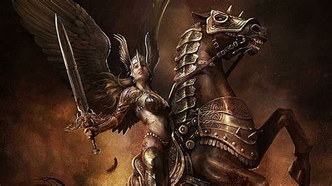 Fantasy Valkyrie Valkyrie Horse Woman Fantasy 3d And Abstract Hd