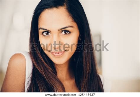Beautiful Indian Woman Portrait Happy Smiling Stock Photo 125445437