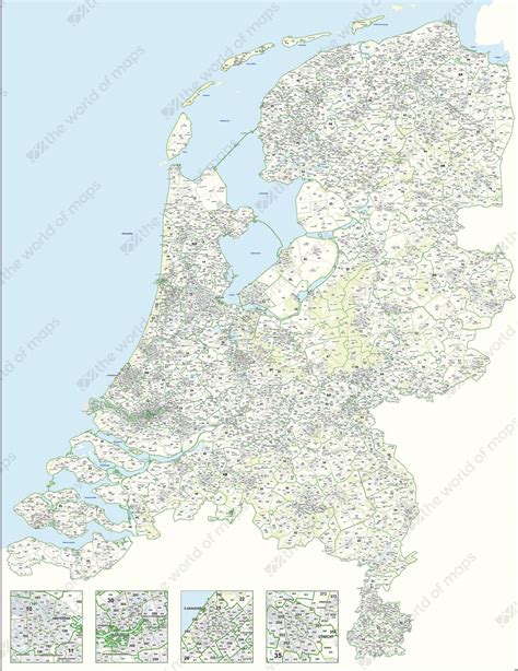 Digital Postcode Map Of The Netherlands 2 3 And 4 Digit 844 The