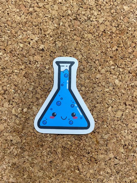 Kawaii Science Beaker Vinyl Sticker Science Sticker Cute Etsy