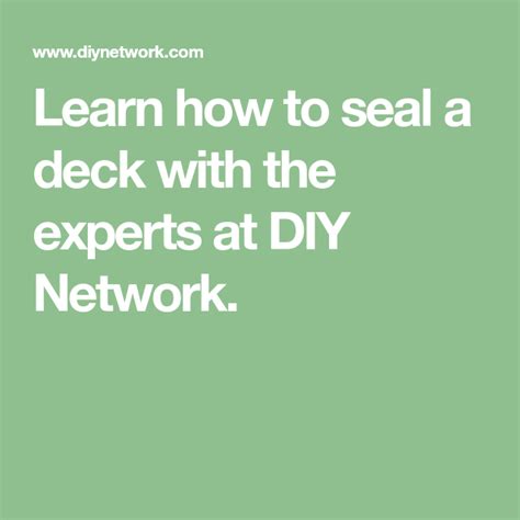 How To Seal A Deck Diy Network Deck Seal