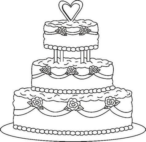 This birthday cake coloring page is perfect for a birthday party activity, and is suitable for both adults and kids. Wedding cake coloring page | Wedding coloring pages ...