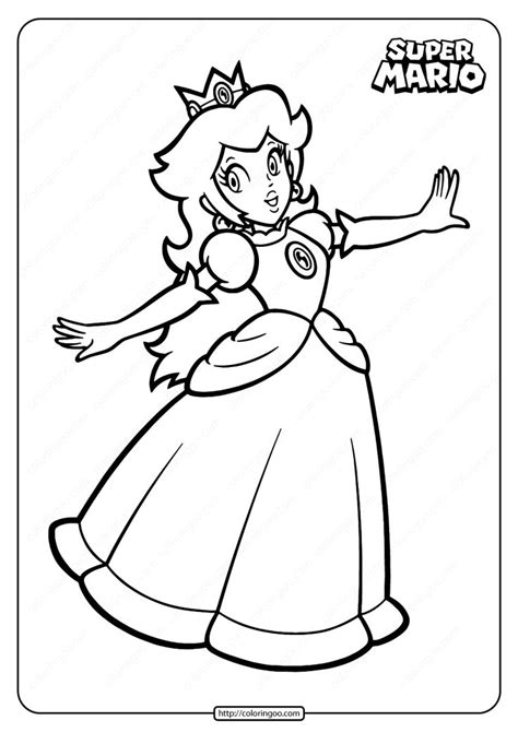 printable super princess peach coloring page   coloring pages super princess peach