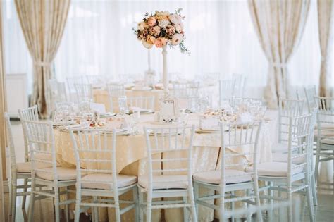 Premium Photo | Table set up for wedding.
