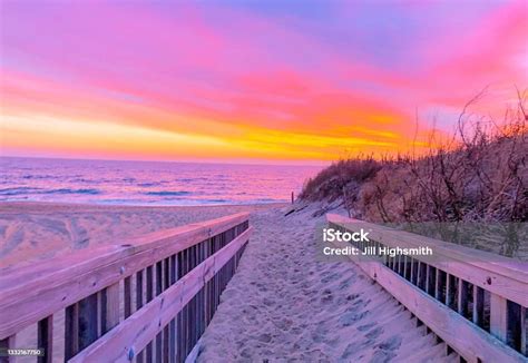 Sunrise Or Sunset At The Beach East Coast Stock Photo Download Image