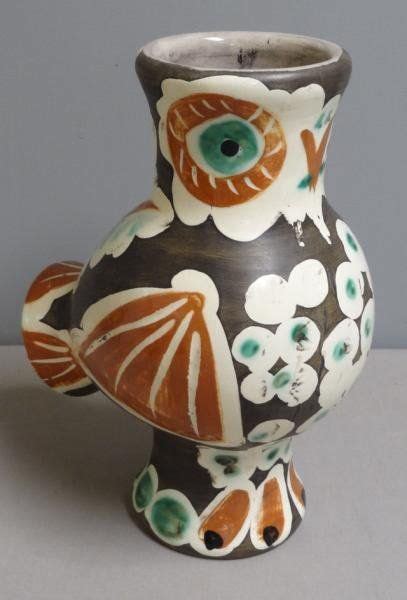 Height 38 cm x diameter 20 cm material: Picasso owl vase | Owl vase, Pottery, Wood owls