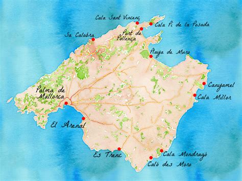 Majorque Plage Voyage Carte Plan