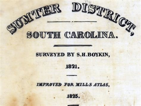 1825 Map Of Sumter County South Carolina Historical Names Etsy