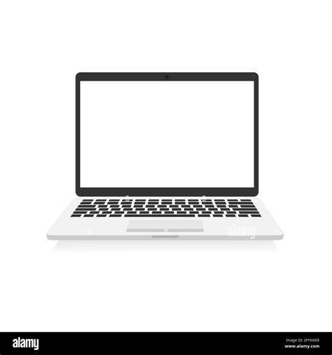 Laptop With Empty White Screen Portable 3d Realistic Computer Device