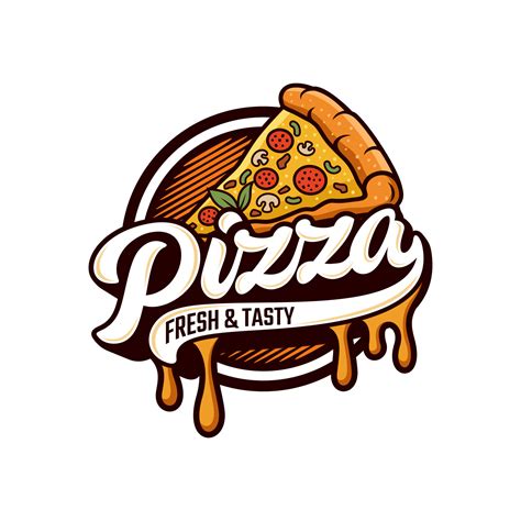 emblema vectorial de pizzería en la pizarra. plantilla de logotipo de