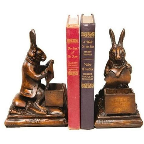 Bookends Bookend Traditional Rabbit Resin New Hand Painted Carved Hand