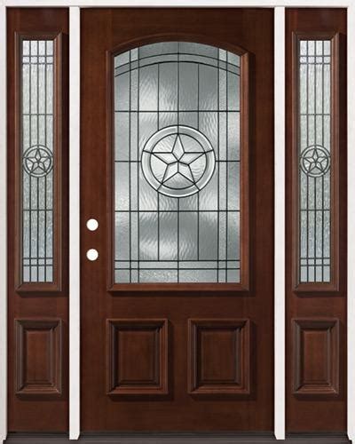 Texas Star 34 Arch Mahogany Prehung Wood Door Unit With Sidelites 50