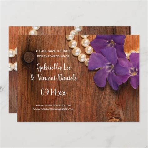 Periwinkle And Pearls Barn Wedding Save The Date Invitation Zazzle Com