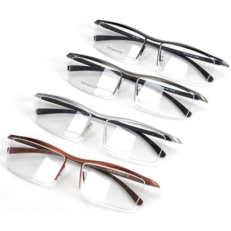 browline half rim titanium metal glasses frame for men eyeglasses fashion cool optical eyewear