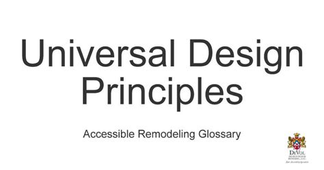 Universal Design Principles Remodeling Glossary