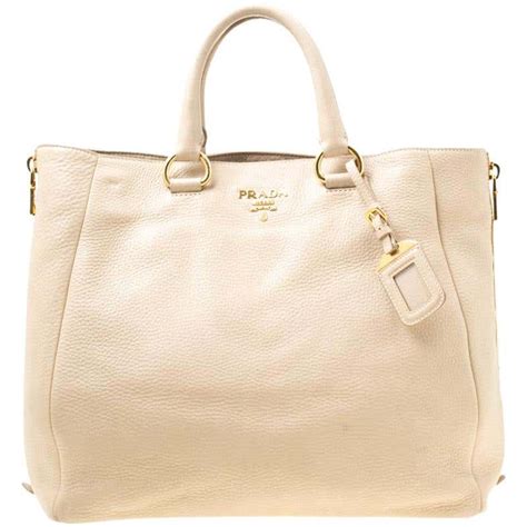 prada beige leather vitello diano side zip tote at 1stdibs leather zip tote